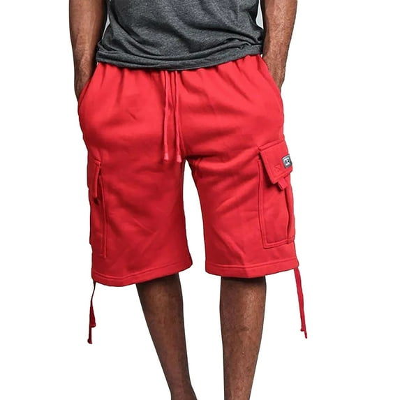 Sngxgn Men's Dress Shorts Flat Front Lightweight Casual with Pockets(Red,XL)