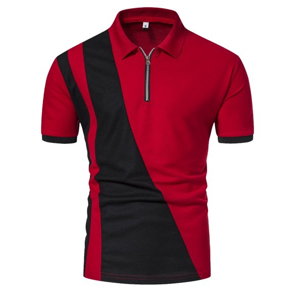 Sngxgn Men's Fit Midweight Short-Sleeve Polo(Red,S)