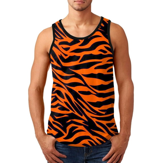 Sngxgn Men's Gym Tank Tops Workout Tee Training Bodybuilding Fitness Sleeveless T Shirts(Orange,XL)