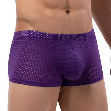 Sngxgn Men's Knit Boxer Shorts Relaxed Fit(Purple,XL)