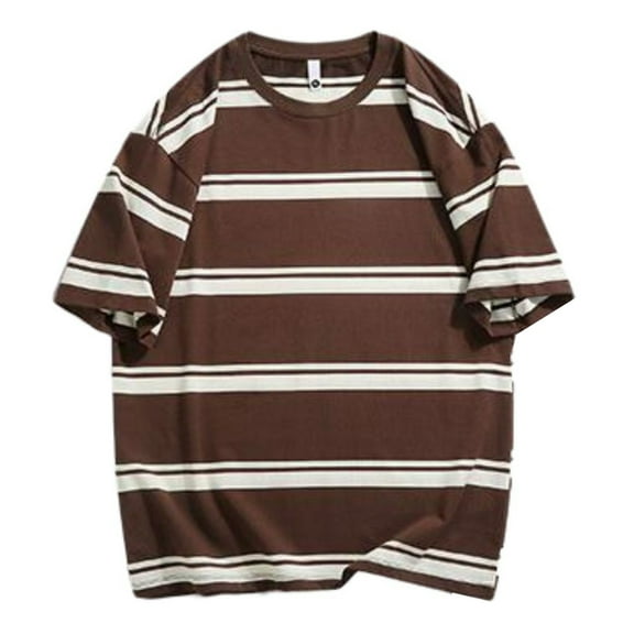 Sngxgn Men's Lightweight Short Sleeve Crew Neck T-Shirt(Brown,XXXL)