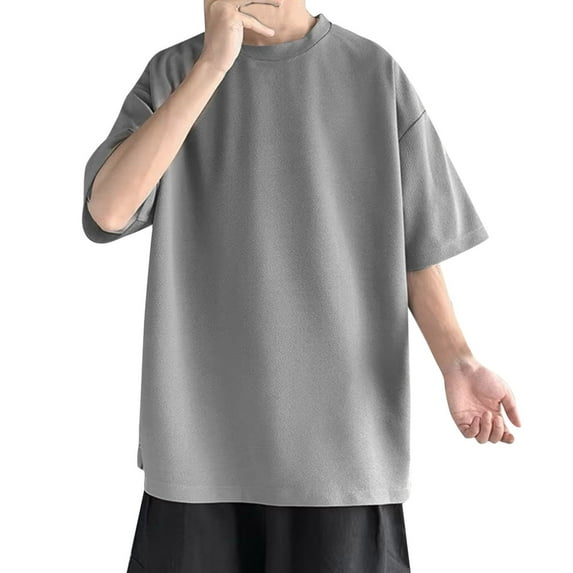 Sngxgn Men's Lightweight Short Sleeve Crew Neck T-Shirt(Dark Gray,XXXXL)