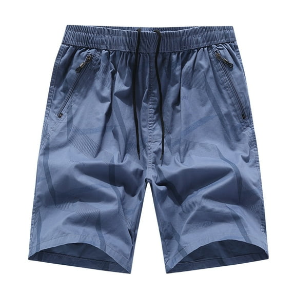 Sngxgn Men's Outdoor Lightweight Stretchy Shorts for Hiking Camping Travel with Pockets(Dark Blue,L)