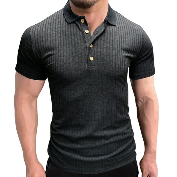 Sngxgn Men's Polo Shirt Casual Short Sleeve Polo T Shirt Classic Fit Shirts(Dark Gray,XXL)