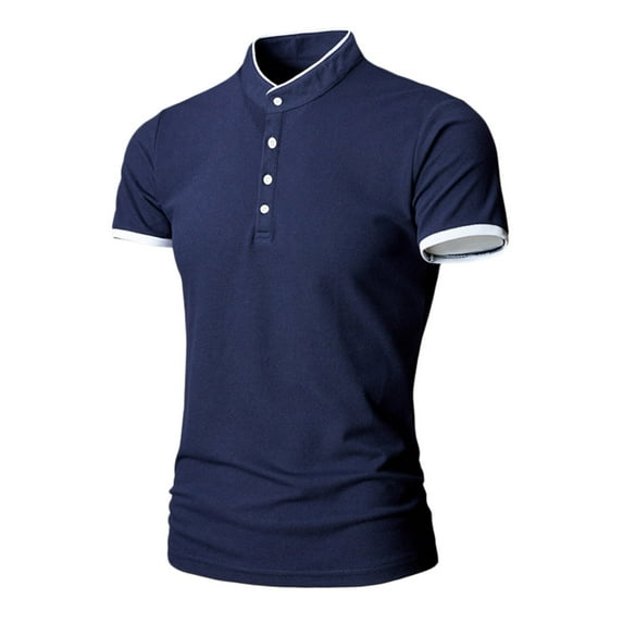 Sngxgn Men's Polo Shirt Casual Short Sleeve Polo T Shirt Classic Fit Shirts(Navy,XL)