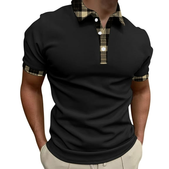 Sngxgn Men's Polo Shirt Short Sleeve Shirts Golf Shirt(Black,XXL)