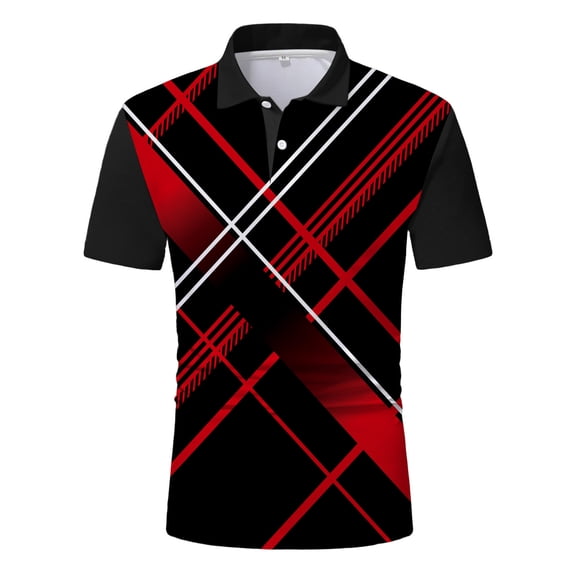 Sngxgn Men's Polo Shirt Short Sleeve Shirts Golf Shirt(Red,S)