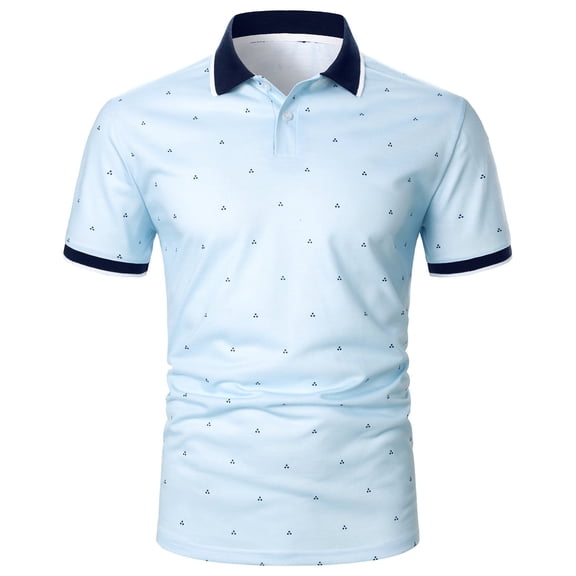 Sngxgn Men's Polo Shirt Short Sleeve Shirts Golf Shirt(Sky Blue,XXL)