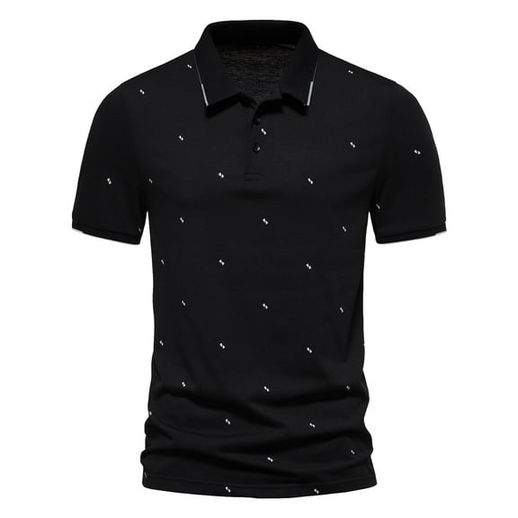 Sngxgn Men's Polo Shirt, Soft Polo Shirt, Short Polo Shirt(Black,M)