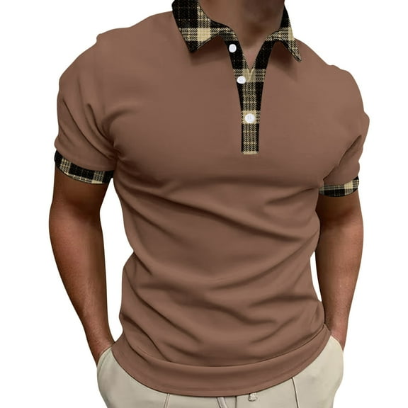 Sngxgn Men's Polo Shirt, Soft Polo Shirt, Short Polo Shirt(Coffee,XXXXL)