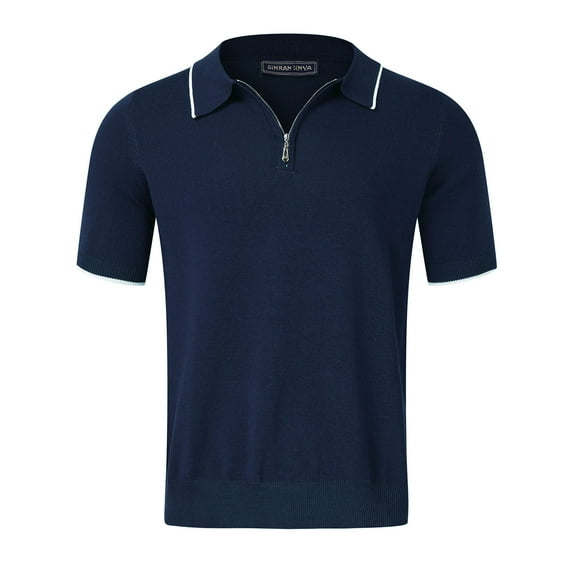 Sngxgn Men's Polo Shirt, Soft Polo Shirt, Short Polo Shirt(Navy,L)