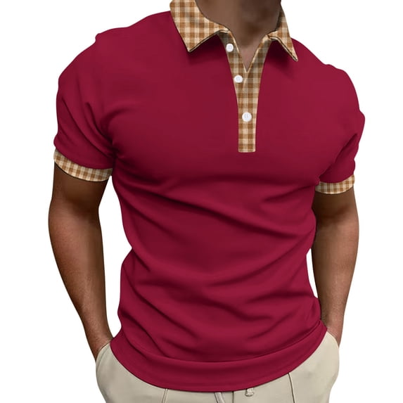 Sngxgn Men's Polo Shirt, Soft Polo Shirt, Short Polo Shirt(Red,XXXXL)