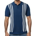 thumbnail image 1 of Sngxgn Men's Print Short Sleeve Cotton Polo T-Shirt(Blue,M), 1 of 6