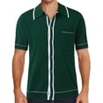 thumbnail image 1 of Sngxgn Men's Print Short Sleeve Cotton Polo T-Shirt(Green,M), 1 of 6