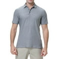 thumbnail image 1 of Sngxgn Men's Print Short Sleeve Cotton Polo T-Shirt(Grey,L), 1 of 2