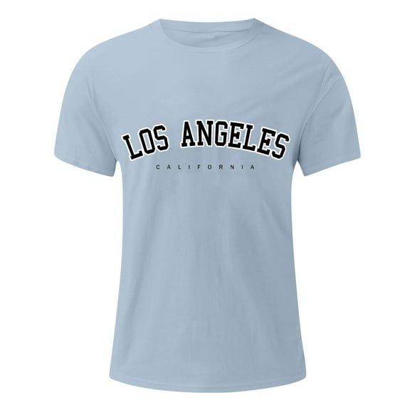 Sngxgn Men's Print Tee Tops Casual Round Neck Short Sleeve Summer T Shirts(Blue,M)