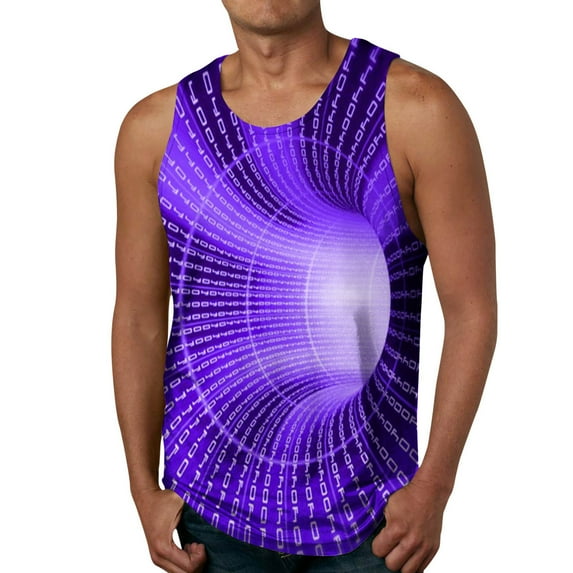 Sngxgn Men's Running Swim Tank Top Sleeveless Workout Gym Sports Beach Shirts(Dark Blue,S)