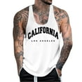 thumbnail image 1 of Sngxgn Men's Running Swim Tank Top Sleeveless Workout Gym Sports Beach Shirts(White,S), 1 of 4