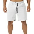 thumbnail image 1 of Sngxgn Men's Short Casual Button up Summer Beach Shorts(White,M), 1 of 6