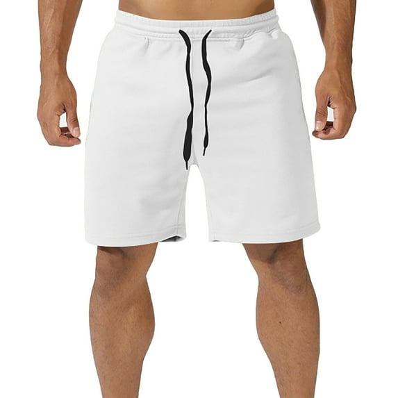 Sngxgn Men's Short Casual Button up Summer Beach Shorts(White,M)