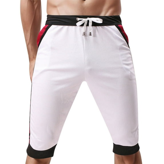 Sngxgn Men's Short Casual Button up Summer Beach Shorts(White,S)