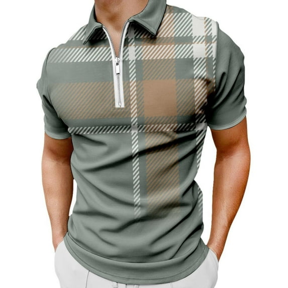 Sngxgn Men's Short Sleeve Cotton Polo Shirt in Classic Fit(Green,XXXL)