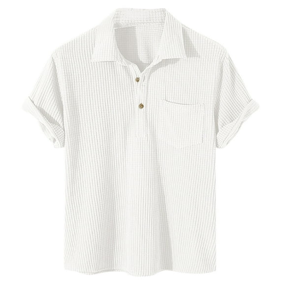 Sngxgn Men's Short Sleeve Fit Polo Shirt(White,XL)