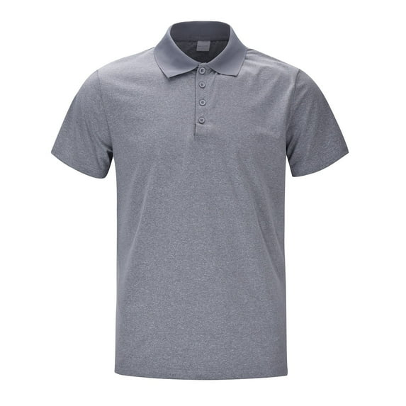 Sngxgn Men's Short-Sleeve Polo Shirt(Grey,XXXL)
