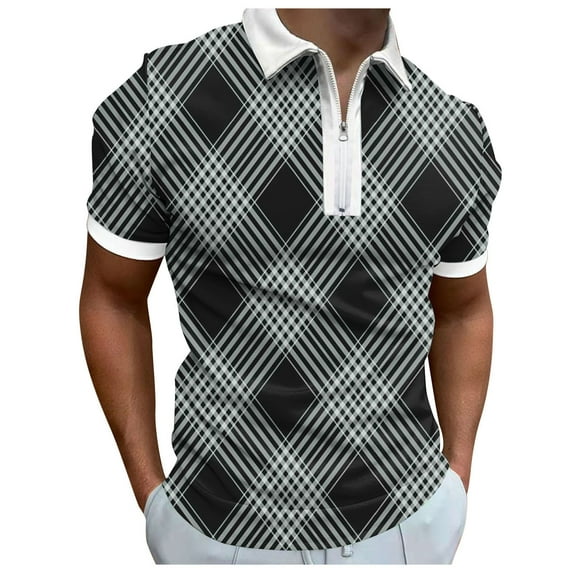 Sngxgn Men's Short-Sleeve Polo Shirt(Grey,XXXL)