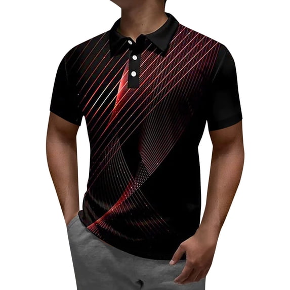 Sngxgn Men's Short-Sleeve Polo Shirt(Red,XXXL)