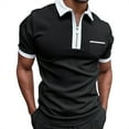 thumbnail image 1 of Sngxgn Men’s Short Sleeve Polo Shirt, Soft Men's Polo Shirt(Black,L), 1 of 4