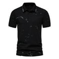 thumbnail image 1 of Sngxgn Men’s Short Sleeve Polo Shirt, Soft Men's Polo Shirt(Black,L), 1 of 4