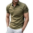 thumbnail image 1 of Sngxgn Men’s Short Sleeve Polo Shirt, Soft Men's Polo Shirt(Green,M), 1 of 5