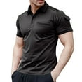 thumbnail image 1 of Sngxgn Men's Short Sleeve Polo T-Shirt(Black,S), 1 of 5