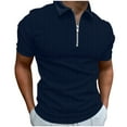 thumbnail image 1 of Sngxgn Men's Short Sleeve Polo T-Shirt(Dark Blue,XXL), 1 of 5