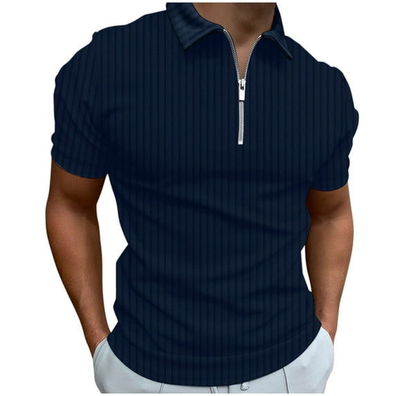 Sngxgn Men's Short Sleeve Polo T-Shirt(Dark Blue,XXL)