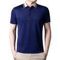 thumbnail image 1 of Sngxgn Men's Short Sleeve Regular Fit Polo Shirt(Navy,L), 1 of 8