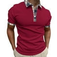 thumbnail image 1 of Sngxgn Men's Short Sleeve Regular Fit Polo Shirt(Red,M), 1 of 4