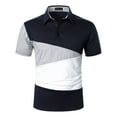 thumbnail image 1 of Sngxgn Men's Short Sleeve Regular Fit with Polo Shirt(Navy,XXL), 1 of 5