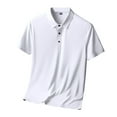 thumbnail image 1 of Sngxgn Men's Short Sleeve Regular Fit with Polo Shirt(White,XXXXL), 1 of 6