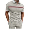 thumbnail image 1 of Sngxgn Men's Short Sleeve Solid Stretch Cotton Polo Shirt(Grey,M), 1 of 5