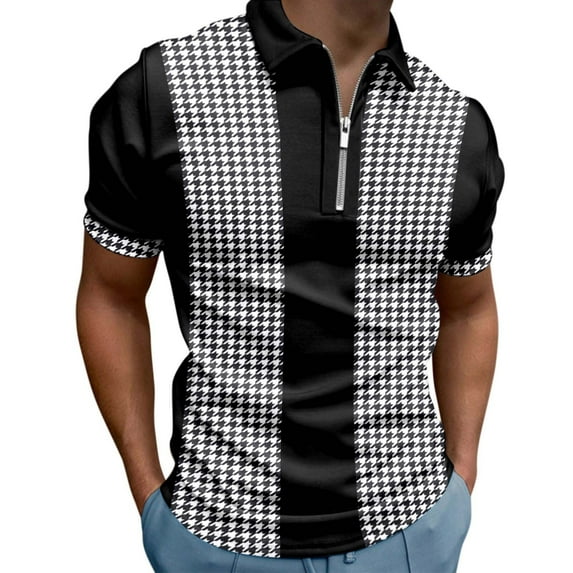 Sngxgn Men's Short Sleeve Sport Polo Shirt(Black,L)