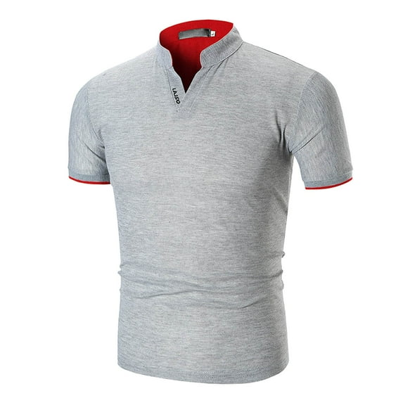 Sngxgn Men's Short Sleeve Sport Polo Shirt(Grey,M)