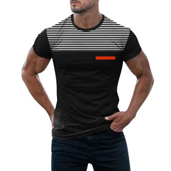 Sngxgn Men's Short Sleeve T-Shirt Crewneck Lightweight Tee Shirts for Men Workout Casual(Black,XXXL)