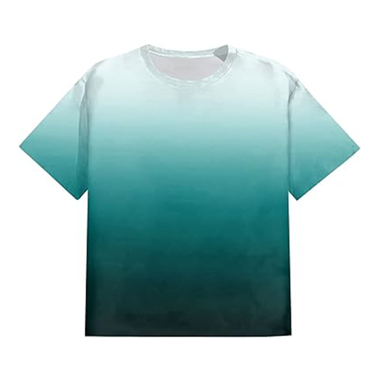 Women's Crew Neck Bodysuit - Pink Blue Ombre Glitter Short Sleeve Tee, Stretchy Basic Top For Jeans, Skirts, Layering