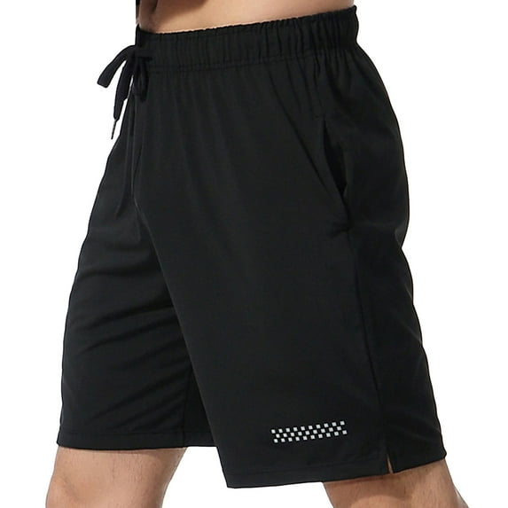 Sngxgn Men's Shorts Casual Classic Fit Stylish Elastic Waist Summer Beach Shorts with Pockets Sport Shorts(Black,L)