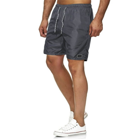 Sngxgn Men's Shorts Casual Classic Fit Stylish Elastic Waist Summer Beach Shorts with Pockets Sport Shorts(Grey,XL)