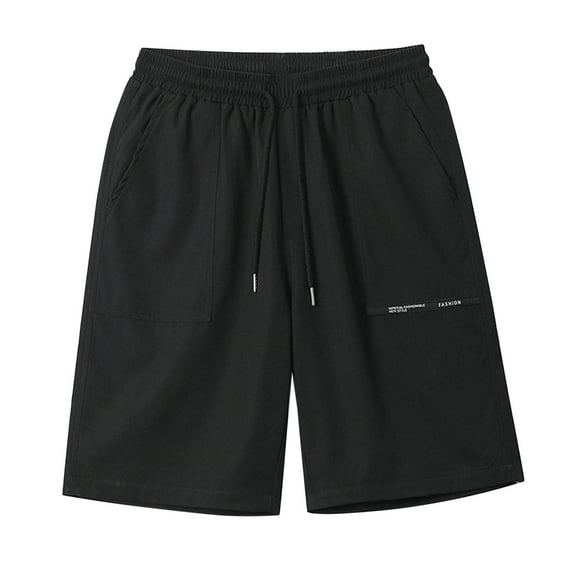 Sngxgn Men’s Shorts Casual Drawstring Summer Beach Shorts(Black,XXL)