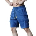 thumbnail image 1 of Sngxgn Men’s Shorts Casual Drawstring Summer Beach Shorts(Blue,M), 1 of 4