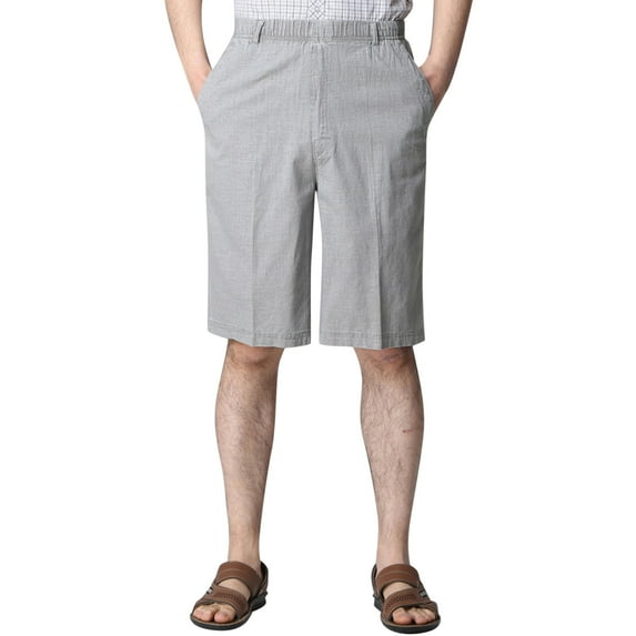 Sngxgn Men's Shorts Casual Elastic Waist Drawstring Casual Summer Beach Stretch Shorts(Grey,XXXXXL)